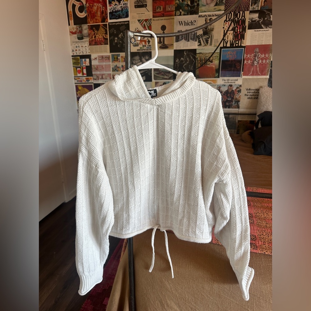 Cozy White Hooded Sweater